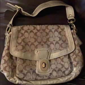 Gold coach handbag